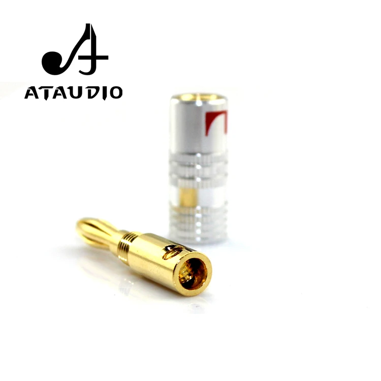 ATAUDIO 4 шт. Hifi Nakamichi Банановый штекер высококачественный позолоченный 24K
