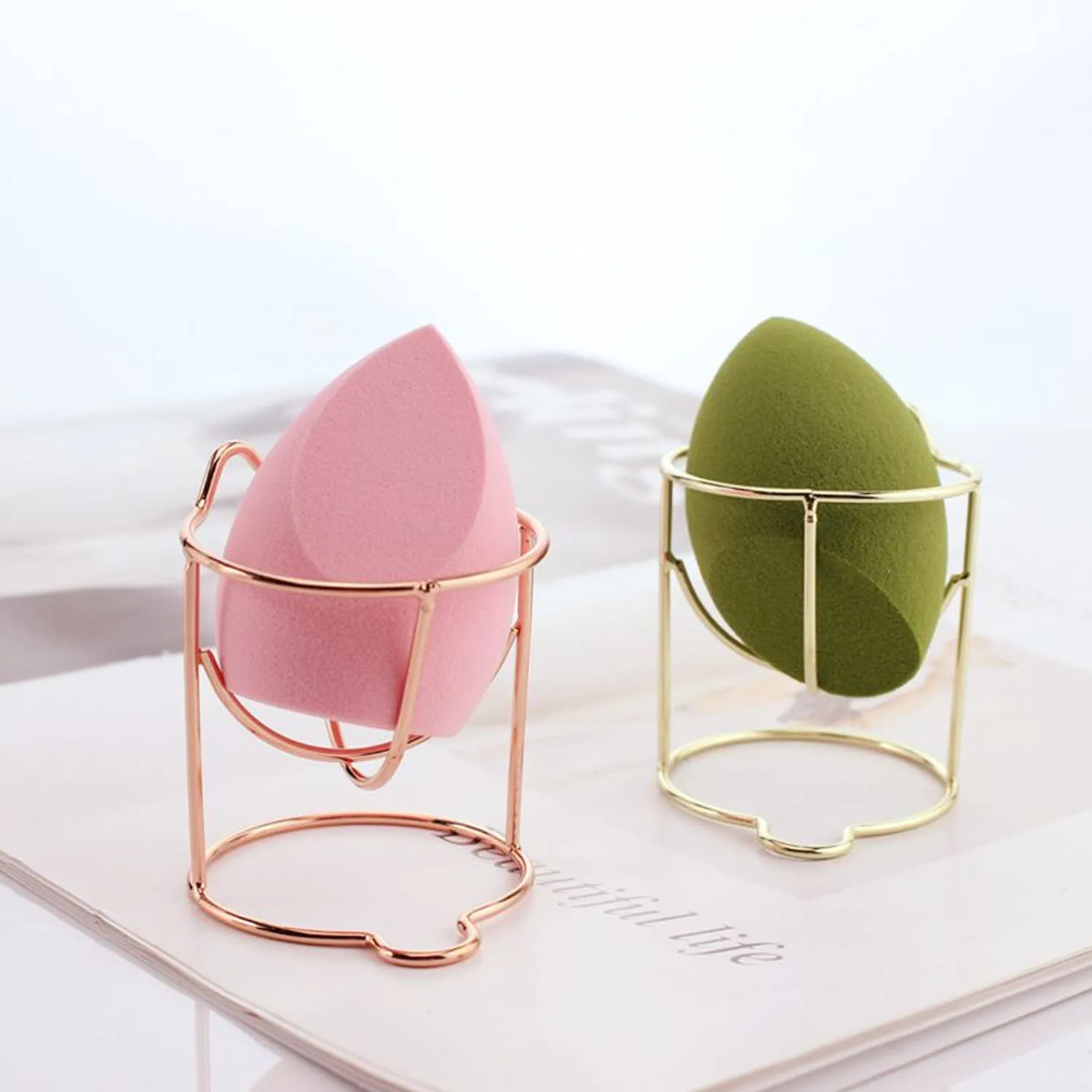Cute Hollow Cat Shape Powder Sponge Puff Stand Holder Rack Makeup Beauty Tool for Women Girls Travel Home Use | Красота и здоровье