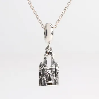 

Original 925 Sterling Silver Charm Antique Castle Pendant Fit Pandora Women Bracelet & Necklace Diy Jewelry
