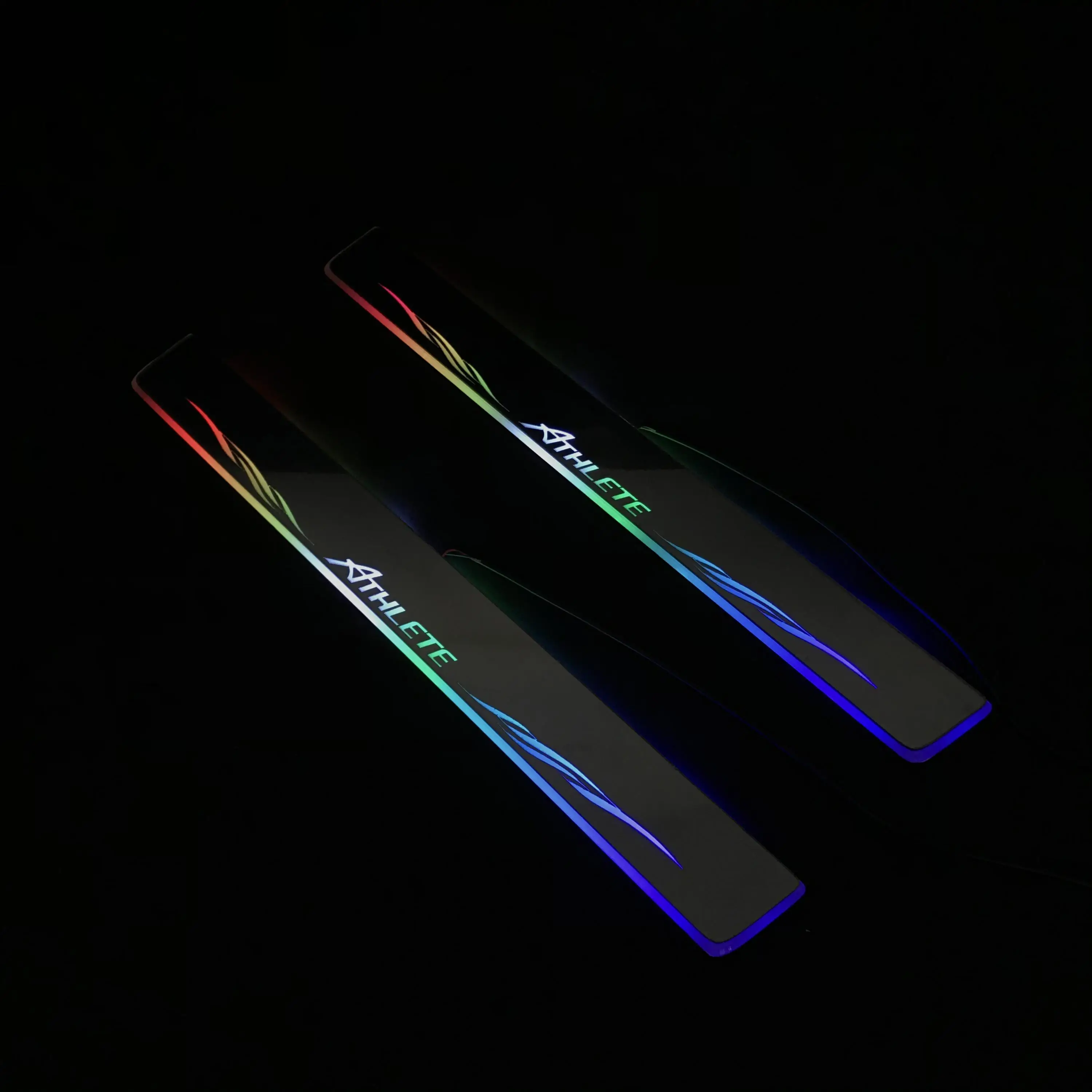 Osmrk светодиодные движущиеся двери scuff для toyota crown athlete dynamic порога пластина плоская подкладка накладка rgb плавный свет, 2 шт
