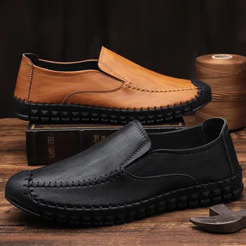 

DM375 Summer Genuine Leather slip-on Men Shoes Loafers Male Moccasins Flats Soft Breathable Casual Driver Driving Mans footwear