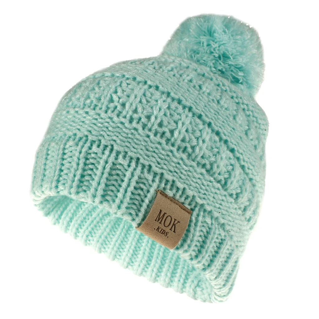 New Fashion Newborn Cute Baby Beanies Boys Girls Winter Keep Warm Hat Kids Knitted Wool Hemming Hat Fit Boy Cap Knitted 904