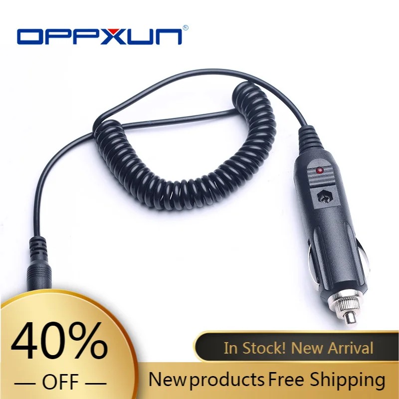 Gran venta Cable del cargador del coche para dos-forma $TERM impacto Baofeng Walkie Talkie UV-5R UV-5RE 5RA 82 3R Radio encendedor para 12V DC carga de energía Cable zWzKENAD6d9