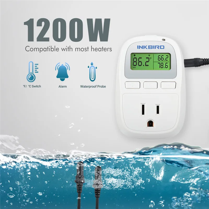 Inkbird Wi-Fi контроллер температуры для аквариума C929-A 1200 Вт двойной зонд термометр для аквариума воды террариум