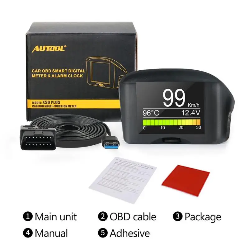 AUTOOL автомобиль OBD HUD Дисплей проектор Напряжение Скорость сигнализации мульти-Функция более Скорость Предупреждение лобовое стекло будильник с прожектором Sys