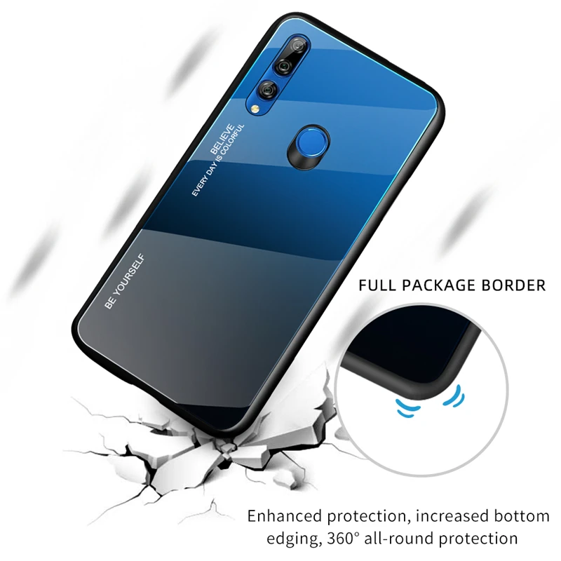 

Gradient Glass Phone Case Case For Huawei P Smart 2019 P20 Pro Lite Mate20 Nova3i Honor V20 10 8X 9X 20 Pro Colorful Cover Shell