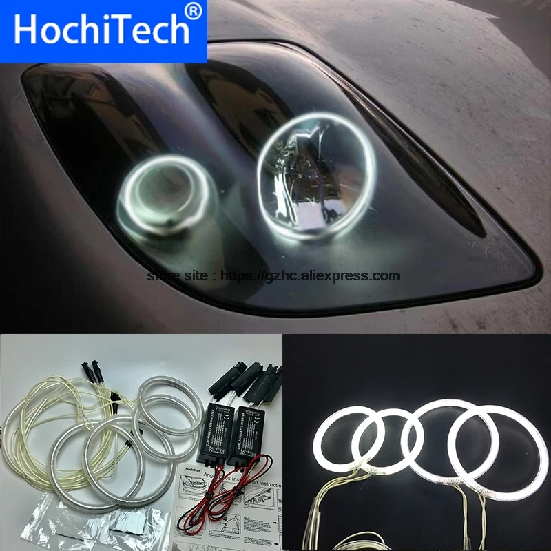 

HochiTech For fiat coupe Ultra Bright Day Light DRL CCFL Angel Eyes Demon Eyes Kit Warm White Halo Ring