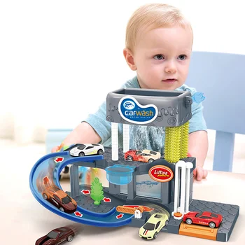 

Children's Sound Light Simulation Car Wash Parent-child Interactive Color Changing Car Track Model Parking Lot Gift Electric Toy