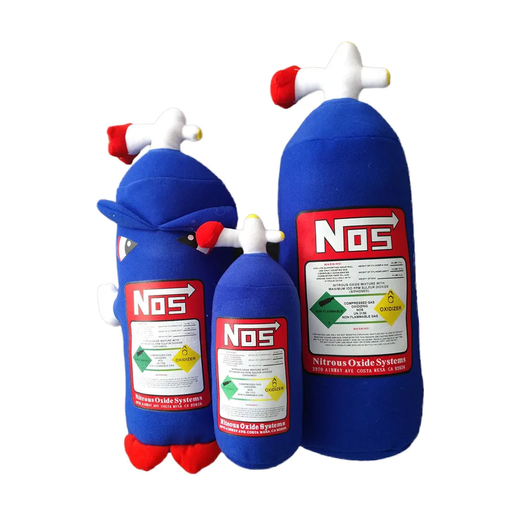 

27cm/45cm/50cm NOS Nitrous Oxide Bottle Pillow Plush Toy for Car Decor Headrest Backrest Seat Neck Rest
