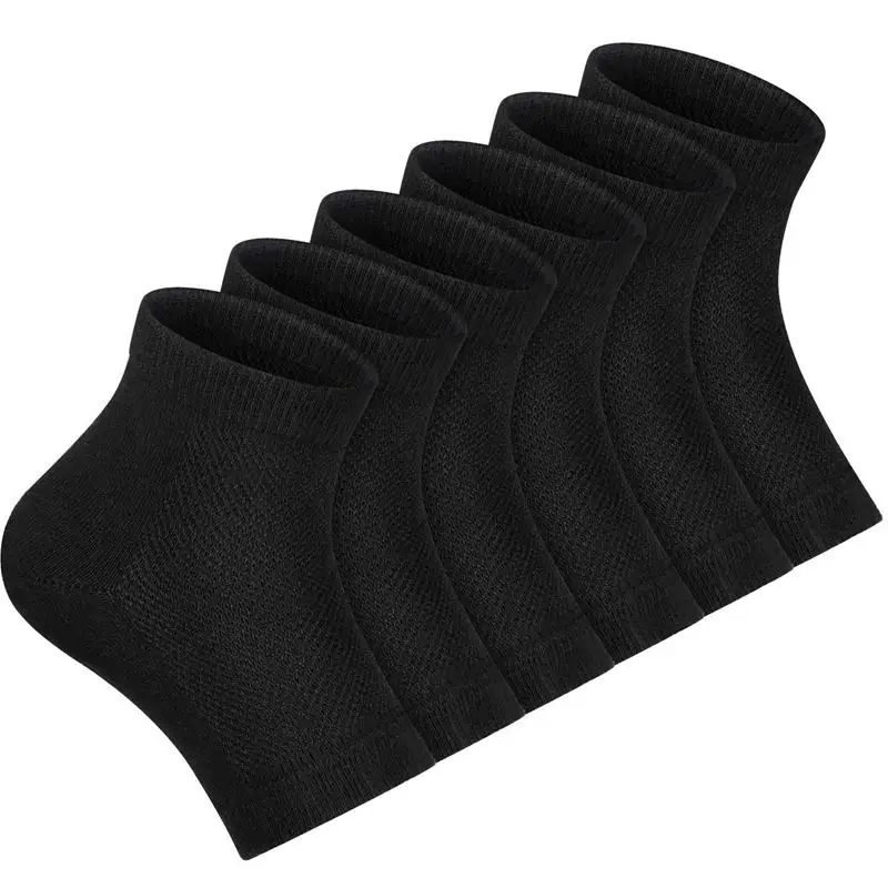 

LJL-Soft Ventilate Gel Heel Socks Open Toe Socks for Dry Hard Cracked Skin Moisturizing Day Night Care Skin, 3 Pairs