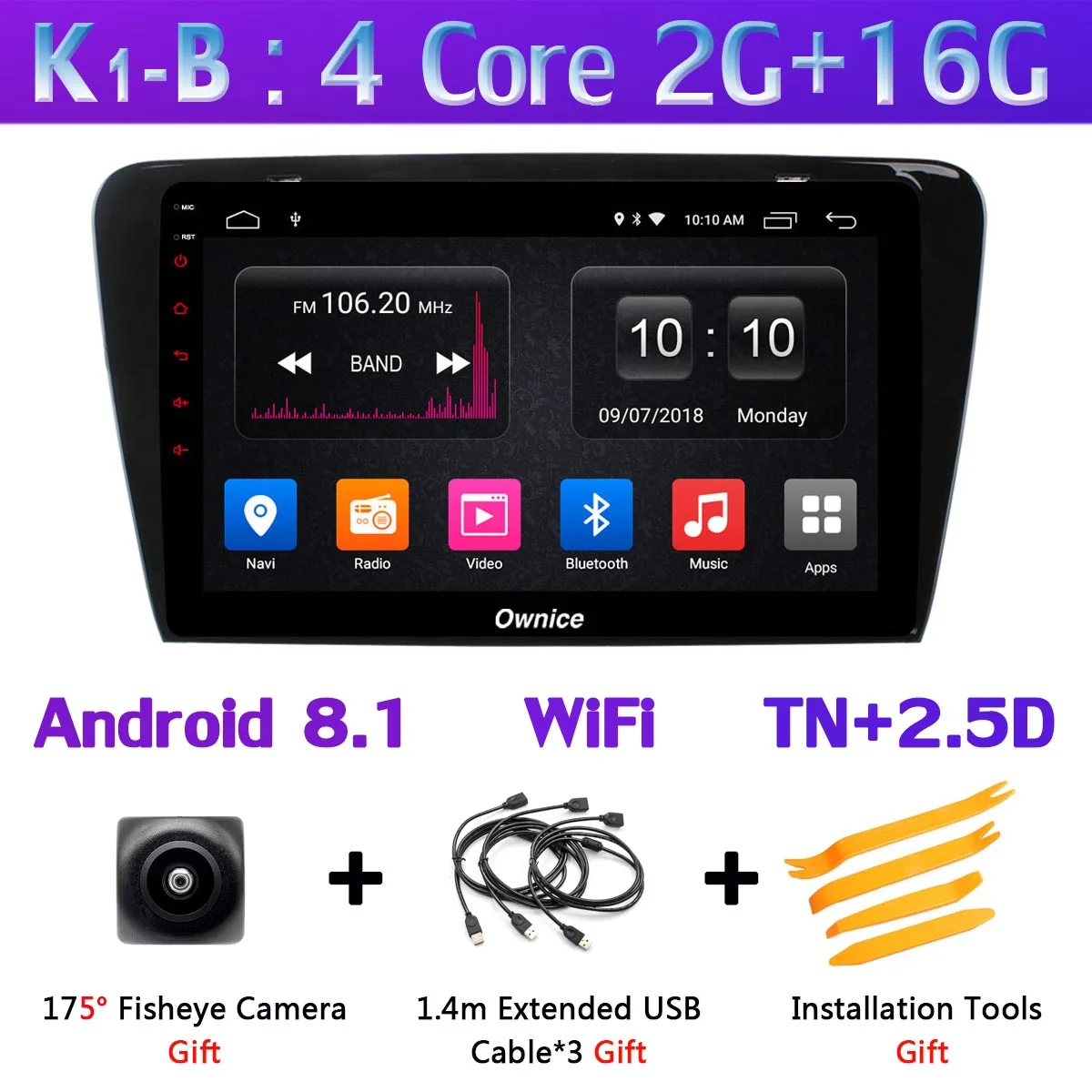360 ° 4* камера 4G LTE Android 9,0 8Core 4G+ 64G SPDIF DSP CarPlay автомобильный мультимидийный Навигатор Радио плеер для Skoda Octavia 3 A7 2013 - Цвет: K1-B
