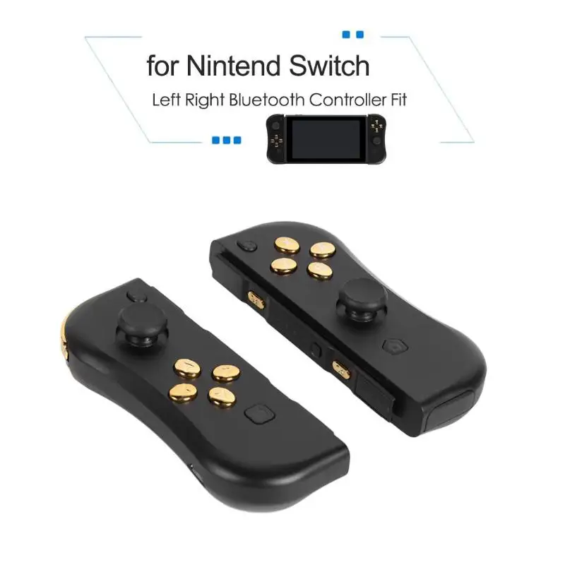 

2pcs Wireless Left Right Controller Bluetooth Gamepad Fit for Nintend Switch NS Support Cable Black Golden Transparent