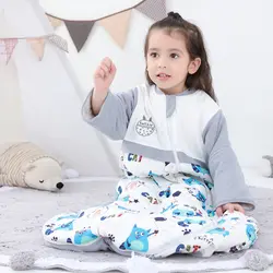 Детский хлопковый спальный мешок с длинными рукавами для новорожденных, комбинезон-Пижама для младенцев постельные принадлежности для