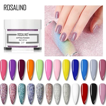 

ROSALIND 30g Nail Glitter Holographic Dipping Powder Set 24 Color Nail Art Design All for Manicure Natural Dry Without Lamp Cure