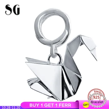

Origami Paper Crane Pendants & Beads For Women Fit Authentic Pandora Bracelet Charms Silver 925 Original Girl Fashion Jewelry