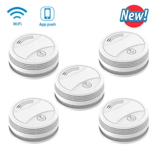 Пожарная сигнализация датчик дыма детектор дыма SM05W датчик дыма wifi 5 шт/лот Wi-Fi дымовой детектор Tuya приложение управление беспроводной пожарный датчик защита пожарная система дыма rookmelder