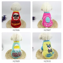 Дешевая Одежда для маленьких собак на лето и весну, мультяшная стильная футболка для собак, кошек, Милая футболка с фотографией терьера, дышащий жилет для домашних животных