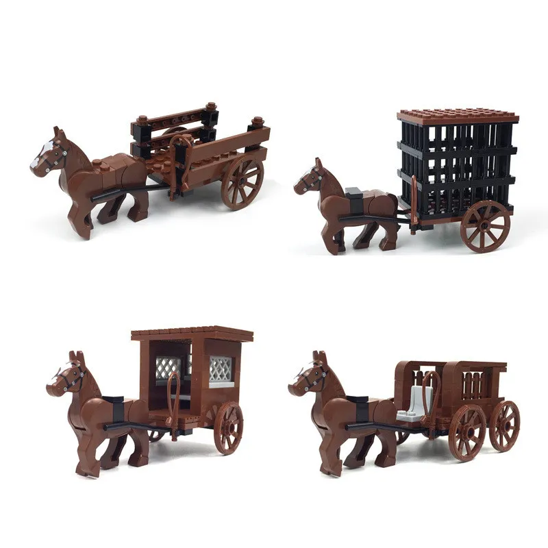 

Ancient Military War Scene Parts Building Blocks Medieval Carriage Prison Car City MOC Accessories Bricks Toy for Children Gifts