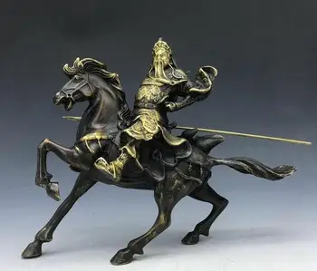 

Exquisite CHINESE Collection of China copper gilding Guan Yu Riding statue