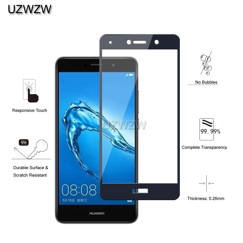 2 шт закаленное стекло для huawei Y7/Y7 Prime(, 5,5 дюйма) полное покрытие защита экрана закаленное стекло для huawei Y7 Prime