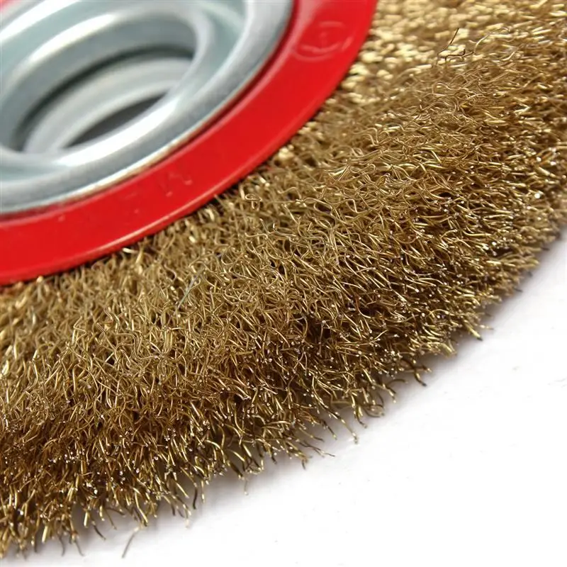New 1Pcs 8 Inch 200mm Steel Flat Wire Wheel Brush with 10pcs Adaptor Rings For Bench Grinder Polish