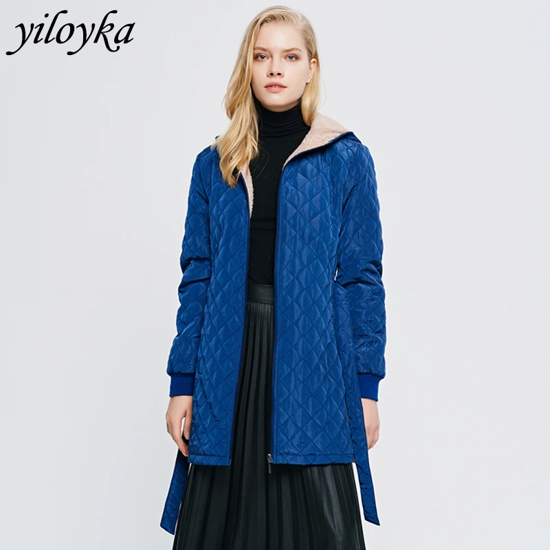 Осенняя овечка кашемир Женская куртка зимнее пальто с капюшоном Регулируемая