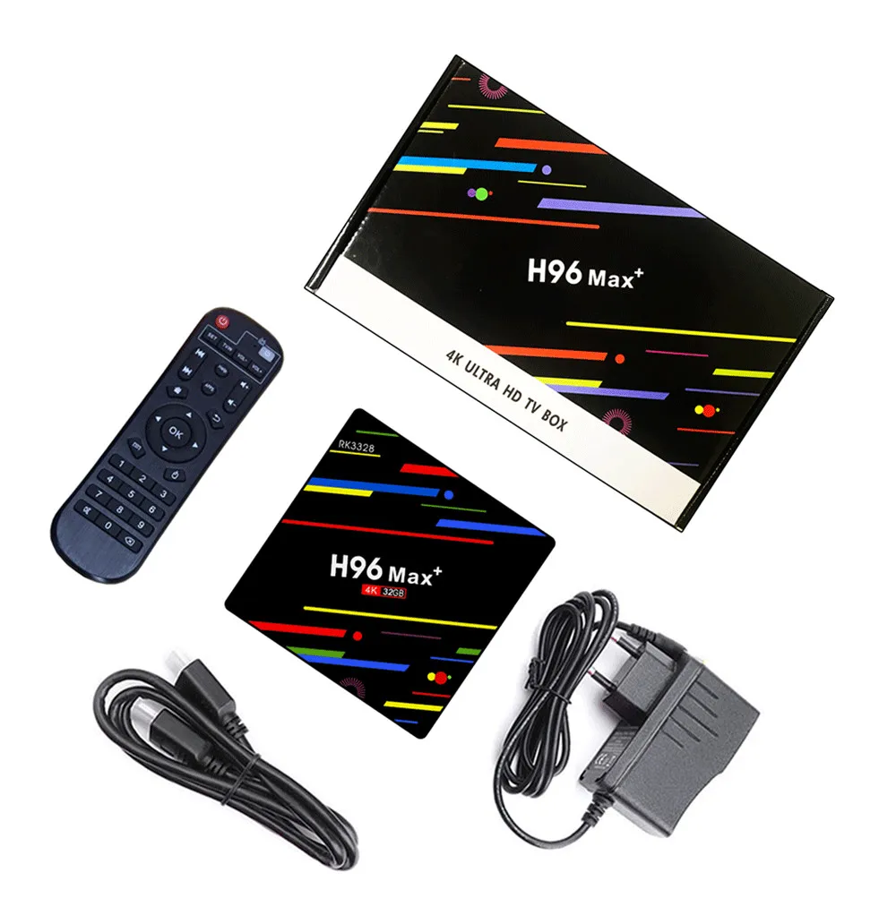 H96 MAX Plus RK3328 4K медиаплеер смарт-приставка Android 9,0 четырехъядерный ТВ приставка поддержка голосового управления видео декодер HDMI