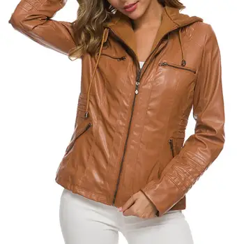 

Gothic faux leather Jacket Women Winter Autumn Motorcycle Jacket Black Outerwear faux leather PU Jacket Coat veste cuir femme