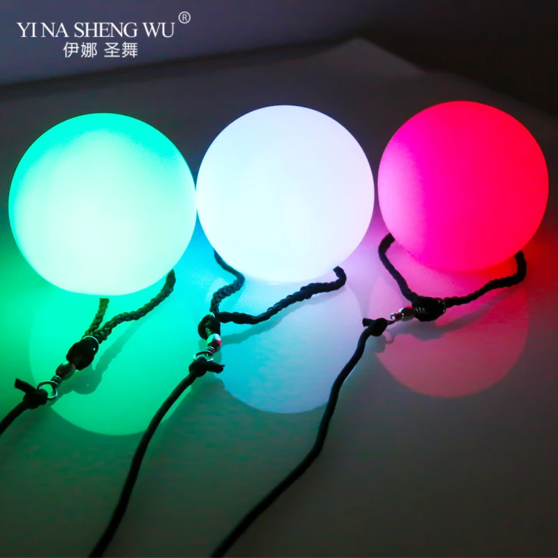 1 Pair LED POI Thrown Balls for Professional Belly Dance Level Hand Props 