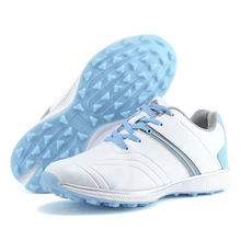Nowe damskie buty golfowe wodoodporne lekkie damskie spacery golfowe trampki różowe niebieskie wygodne buty golfowe dla kobiet tanie i dobre opinie YWMHMYCC CN (pochodzenie) oddychająca Zwiększające wysokość Masaż Cotton Fabric Średnia (B M) RUBBER 516-2 Sznurowane
