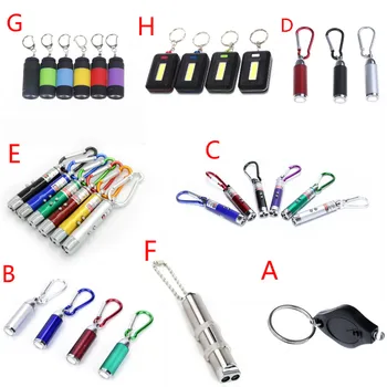 

8 Styles Mini LED Flashlight Light Keychain Lamp Torch Emergency Camping Light