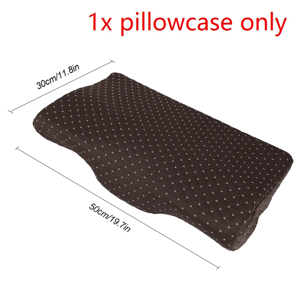 coffee pillowcase Urijk подушки из пены с эффектом памяти подушки в форме бабочки для сна Ортопедическая подушка для шеи Массаж Шеи облегчение боли шейки - Цвет: coffee pillowcase