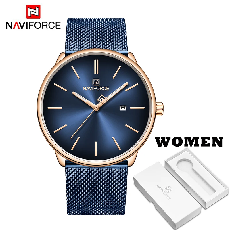 RGBE WOMEN BOX NAVIFORCE Топ бренд класса люкс для мужчин кварцевые часы для женщин сталь Водонепроницаемый повседневное Дата Пара часы мужские наручные часы Relogio Masculino - Цвет: RGBE WOMEN BOX