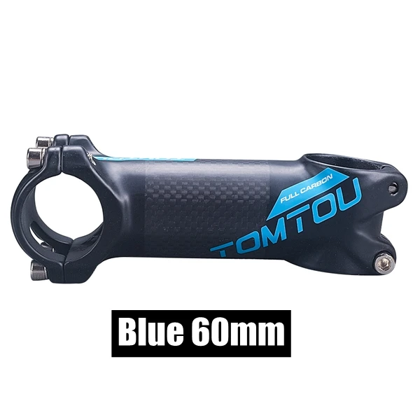 Stem 60mm TOMTOU матовый синий углеродного волокна дорожные комплекты для руля гоночный велосипед изогнутые рамы+ подседельный штырь+ стволовые части велосипеда-TC7T35 - Цвет: Stem 60mm
