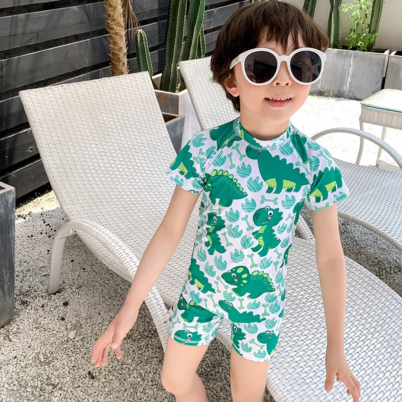 

2019 New Style Hot Selling BOY'S Swimsuit INS Korean-style One-piece Ultra-stretch Quick-Dry Children yin hua kuan KID'S Swimwea