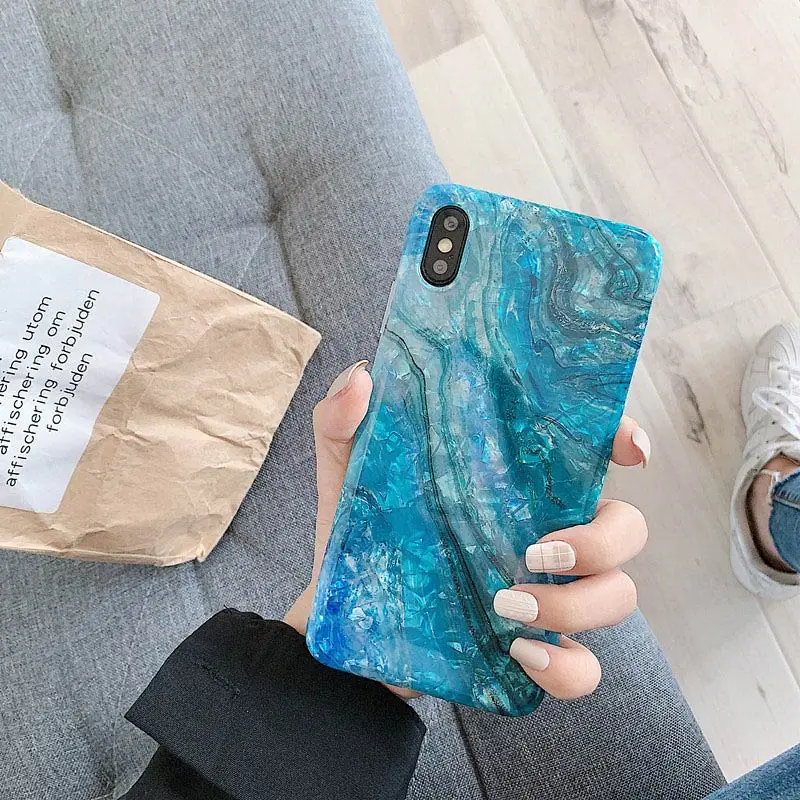 Shell texture Gold blue marble Phone Cases for Huawei P20 P30 lite Pro Mate 20 Pro 30Lite Nova 3 3i 4 5Pro back fundas Capa - Цвет: 2