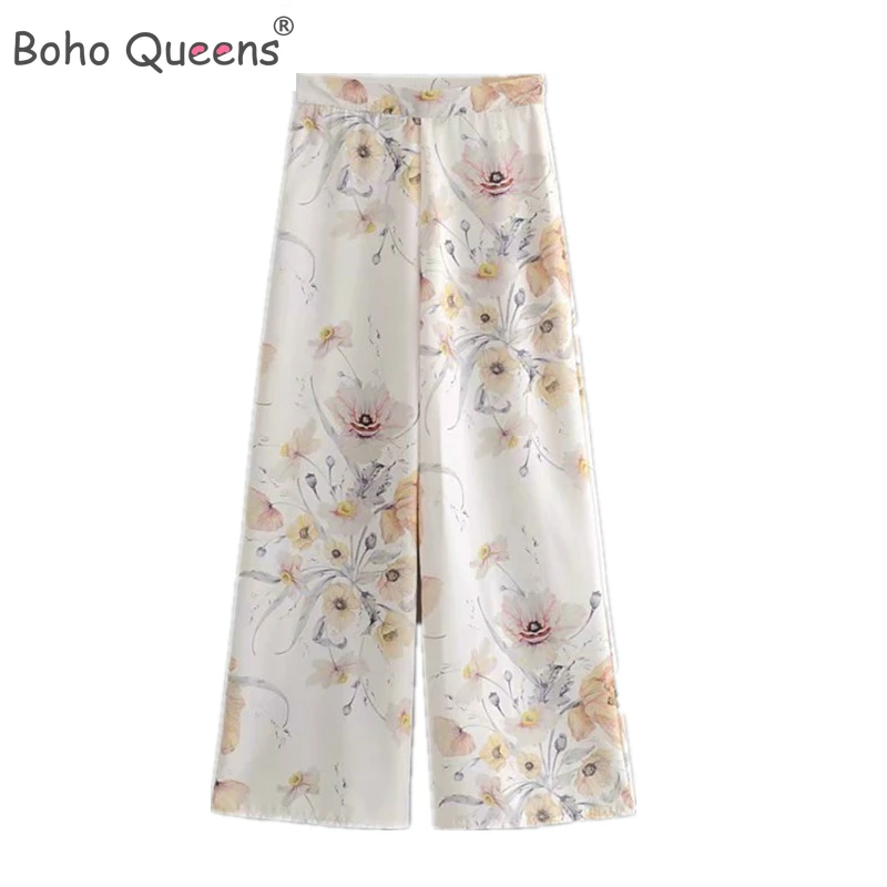 Boho Queens каштановых для женщин с цветочным принтом в богемном стиле свободные