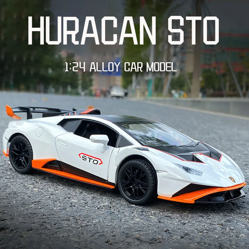 1:24 Lamborghinis Huracan STO Alloy Car Model Diecasts Metal Toy Off-road Vehicles Car Model Simulation Collection Kids Gift rc helicopters