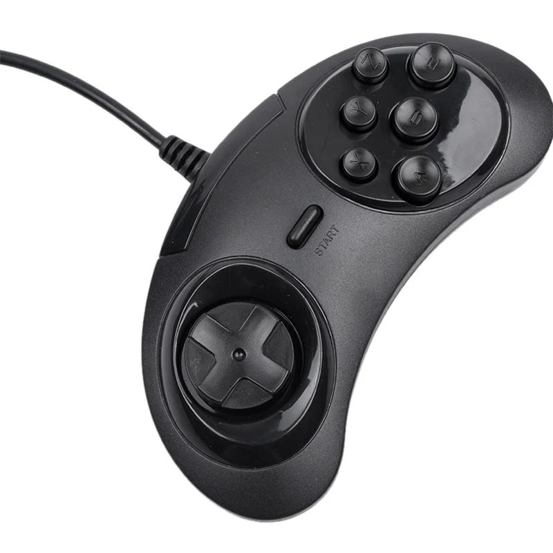USB геймпад игровой контроллер 6 кнопок для USB Sega игровой джойстик держатель для ПК MAC Mega Drive геймпады