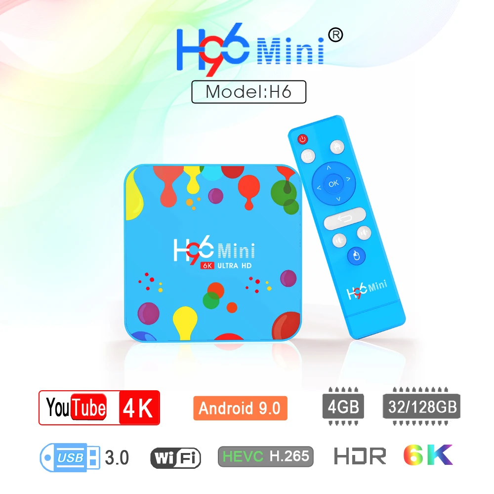 Android 9,0 Smart IP tv Box H96 MiNi 6K ULTRA HD tv BOX 2,4G& 5,8 Ghz Двойная WiFi приставка Google Play для домашнего медиаплеера