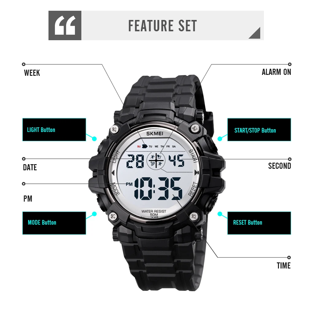 SKMEI Kids Watches Casual Child Boys Girls Stopwatch Led Clock Watch Waterproof Electronic Sports Wristwatches For Children 1616