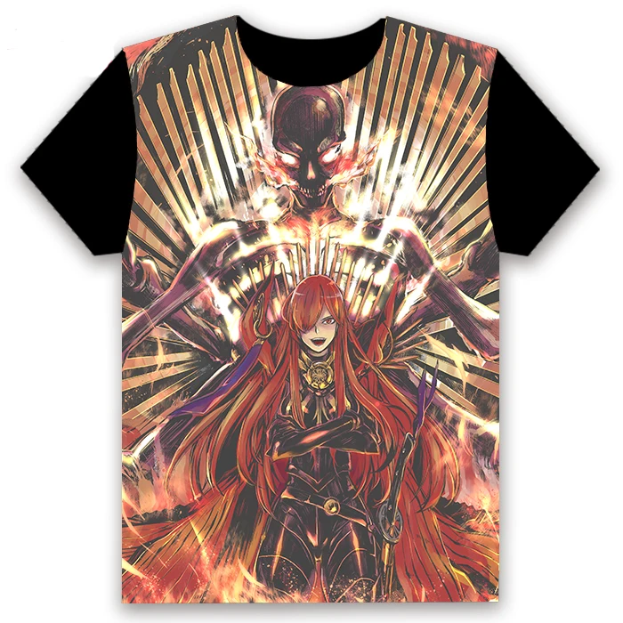 Модная футболка аниме Fate/Grand Order Nobunaga Oda Косплей короткий рукав топы унисекс Повседневная Черная футболка Летняя забавная рубашка - Цвет: 22