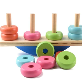 

Wood Round Balance Game Kids Educational Toys For Children Wooden Toys Balancing Blocks Baby Children Montessori