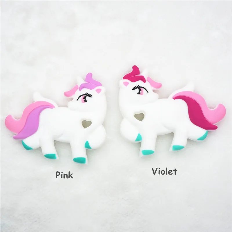 Chenkai 50 шт. BPA бесплатно DIY Baby Shower пустышка зубопрорезыватель сенсорные игрушки Аксессуары Силиконовый Прорезыватель для зубов в форме единорога