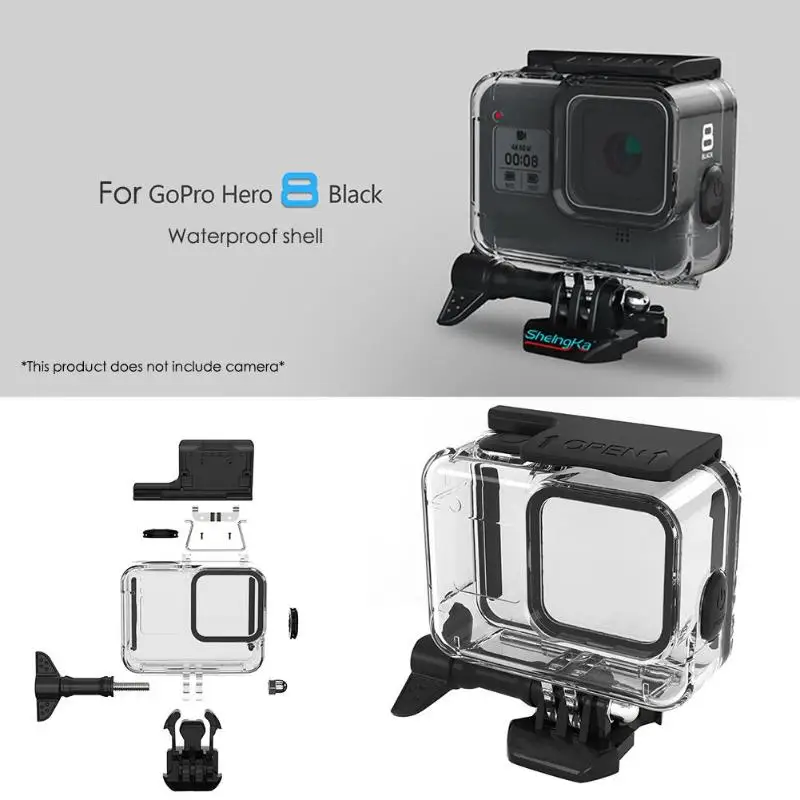 60 м подводный водонепроницаемый чехол для Gopro Hero 8 черный защитный чехол водонепроницаемый корпус для GoPro 8 экшн-камеры