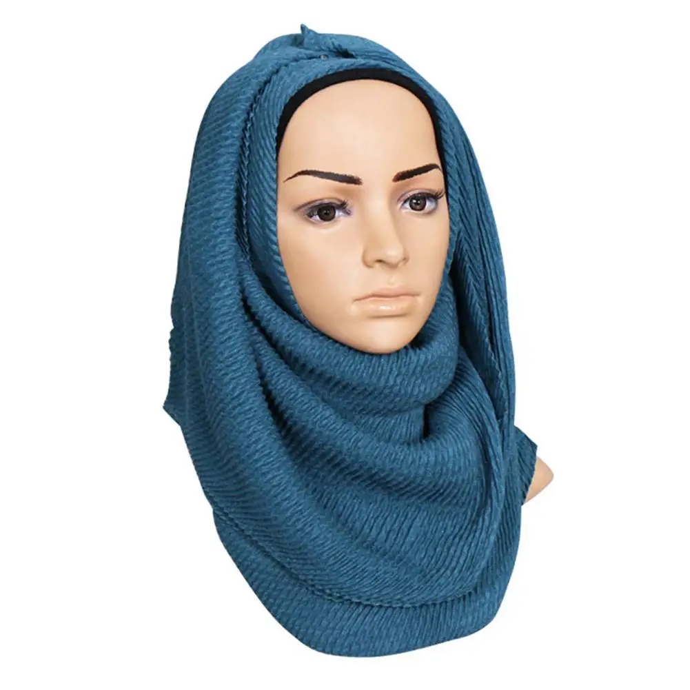 

Yfashion Womens Cotton Muslim Headscarf Simple Solid Color Neck Head Hat Hijab
