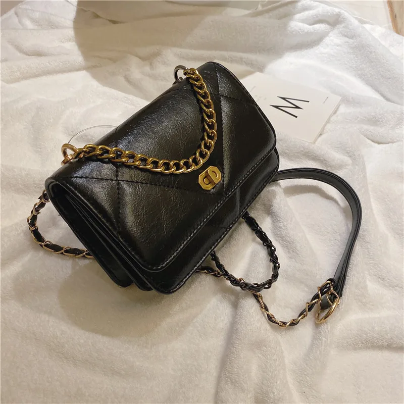 

Women Handbag 2019 New Autumn and Winter Famous Brand Designer Fashion Chain Small Square Bag Vintage Crossbody Messenger Bag