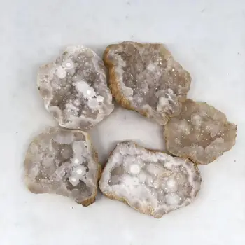 

Natural white agate geode Slice quartz stones and crystals minerals gemstones healing fine gifts