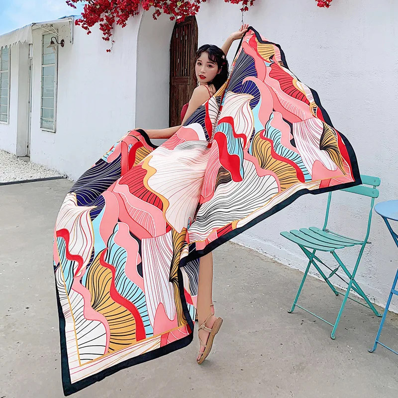 large Size Travel Beach shawl scarf Vintage Ethnic Style Scarf Women Sun protection Retro Cotton Tapestry Pashmina