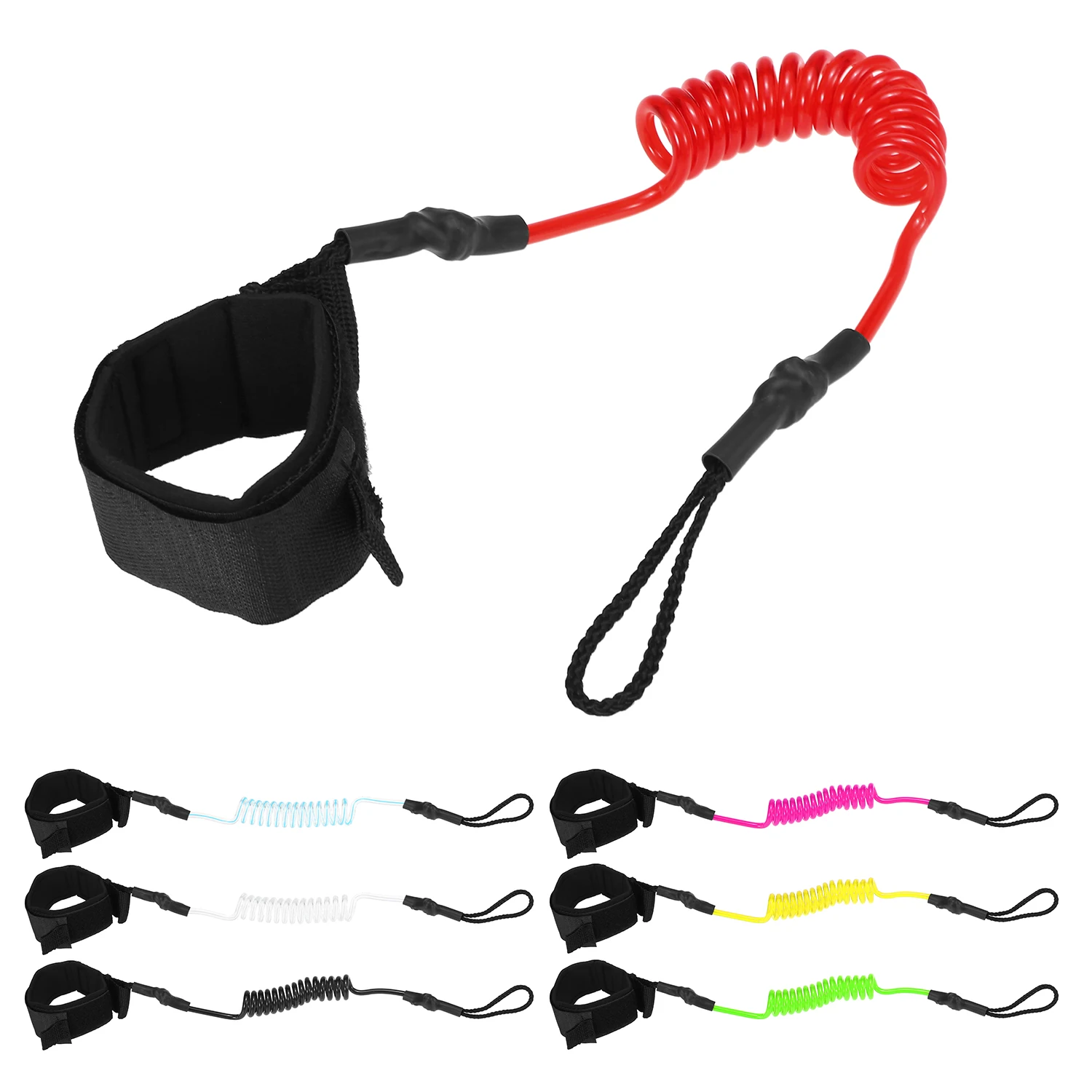 6ft Surfboard Leash Coiled Stand Paddle Board Surfing Ankle Leash Leg Rope